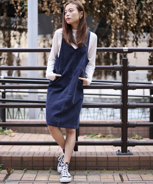 Denime（ドゥニーム）の「コーデュロイワンピース（ワンピース・レディース・ネイビー/ベージュ/ワイン・FREE）」の11枚目の写真