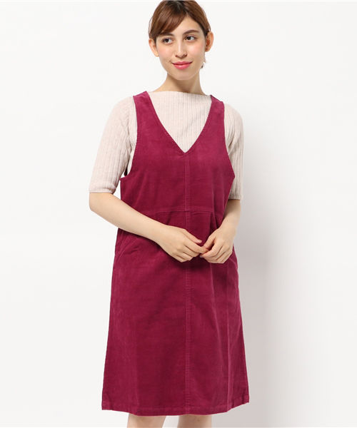 Denime（ドゥニーム）の「コーデュロイワンピース（ワンピース・レディース・ネイビー/ベージュ/ワイン・FREE）」の3枚目の写真