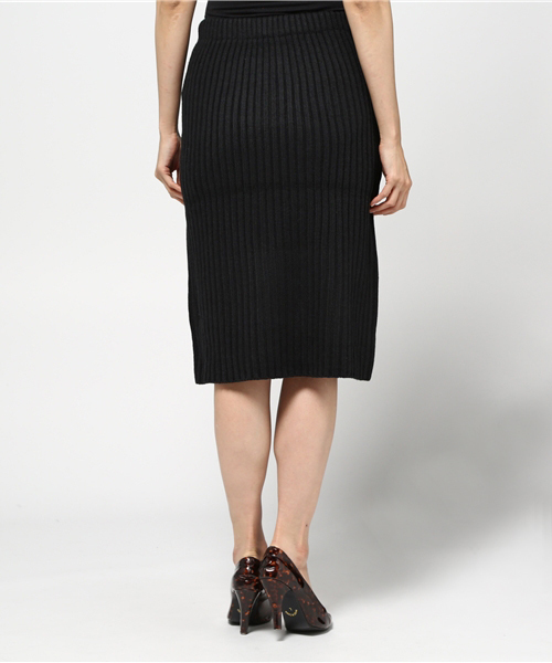 Pierrot（ピエロ）の「ボートネック リブニットセットアップ/ニットアップ（ワンピース・レディース・ネイビー/ベージュ/カーキ/杢グレー/ブラック・M/L）」の15枚目の写真