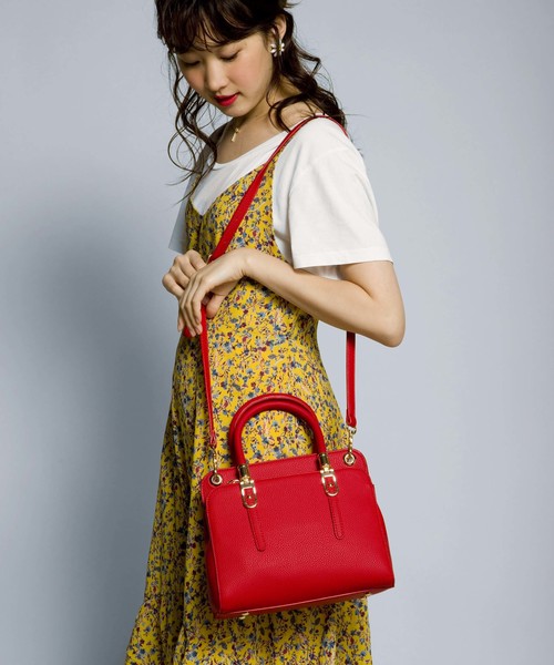 PLAIN CLOTHING（プレーンクロージング）の「ベルトハンドバッグ【PLAIN CLOTHING】（ハンドバッグ・レディース・レッド/キャメル/ベージュ/ネイビー/ブラック/グレー/アイボリー・FREE）」の7枚目の写真