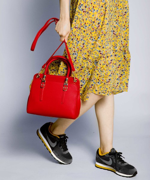 PLAIN CLOTHING（プレーンクロージング）の「ベルトハンドバッグ【PLAIN CLOTHING】（ハンドバッグ・レディース・レッド/キャメル/ベージュ/ネイビー/ブラック/グレー/アイボリー・FREE）」の18枚目の写真