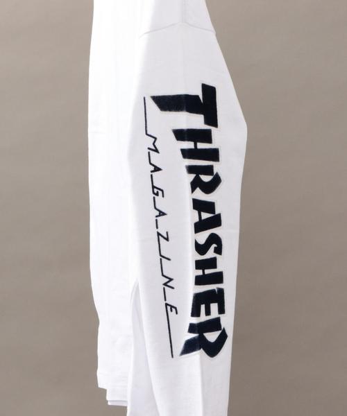 BEAUTY&YOUTH × THRASHER 別注ロンT フロッキープリント