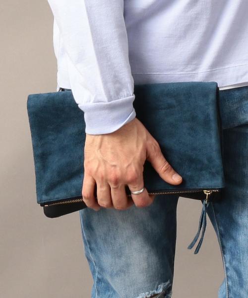 BEAUTY&YOUTH UNITED ARROWS（ビューティーアンドユースユナイテッドアローズ）の「BY コンビレザー クラッチバッグ 3 ◆（クラッチバッグ・メンズ・ブラック/ネイビー/ライトブルー・FREE）」の3枚目の写真