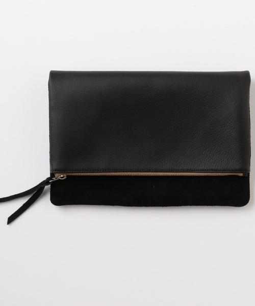 BEAUTY&YOUTH UNITED ARROWS（ビューティーアンドユースユナイテッドアローズ）の「BY コンビレザー クラッチバッグ 3 ◆（クラッチバッグ・メンズ・ブラック/ネイビー/ライトブルー・FREE）」の4枚目の写真