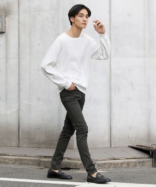 THE CASUAL（カジュアル）の「カツラギツイルストレッチスキニーパンツ（チノパンツ・メンズ・アイボリー/ブラック/オリーブ/チャコールグレー/ホワイト/モカ/ベージュ/ネイビー/ワイン/サックスブルー/ライトグレー/ライトベージュ/ストライプ/ブルーグラス/グレー系その他/チャコール・S/XL/M/L）」の21枚目の写真