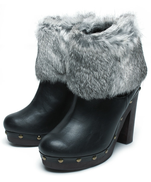 mystic（ミスティック）の「ラビットファー付きサイドゴア（ブーツ・レディース・ダークブラウン/ブラック・37inch/36inch）」の7枚目の写真