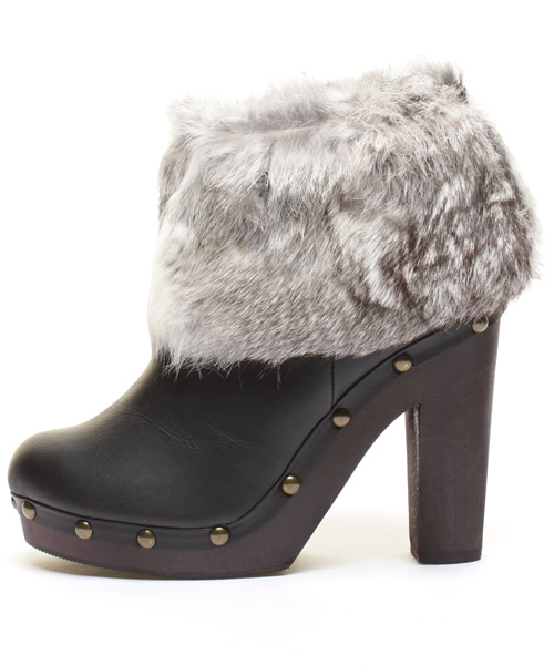 mystic（ミスティック）の「ラビットファー付きサイドゴア（ブーツ・レディース・ダークブラウン/ブラック・37inch/36inch）」の3枚目の写真