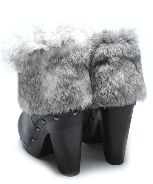 mystic（ミスティック）の「ラビットファー付きサイドゴア（ブーツ・レディース・ダークブラウン/ブラック・37inch/36inch）」の4枚目の写真