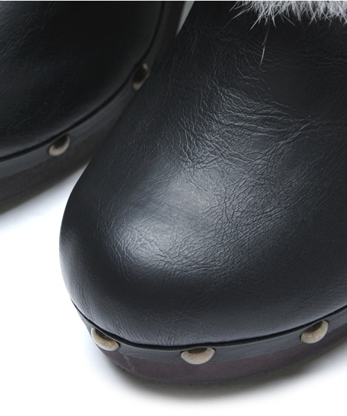 mystic（ミスティック）の「ラビットファー付きサイドゴア（ブーツ・レディース・ダークブラウン/ブラック・37inch/36inch）」の5枚目の写真