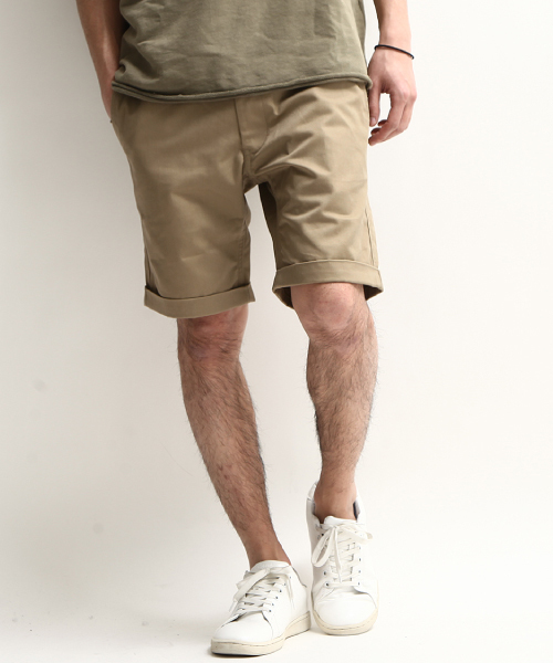 ZIP FIVE（ジップファイブ）の「【ZIP FIVE】T/Cツイルショートパンツ（チノパンツ・メンズ・サンドベージュ/ベージュ/チャコール/ネイビー/キャメル/杢グレー/ブルー/カーキ/サックスブルー/ブラック/オリーブ/グレー系その他/ホワイト系その他/ホワイト/ピンク/レッド/カモフラージュ/ブルー系その他/ターコイズブルー/グリーン/ライトグリーン/ワイン・X-SMALL/LARGE/SMALL/MEDIUM/XX-LARGE/X-LARGE）」の7枚目の写真