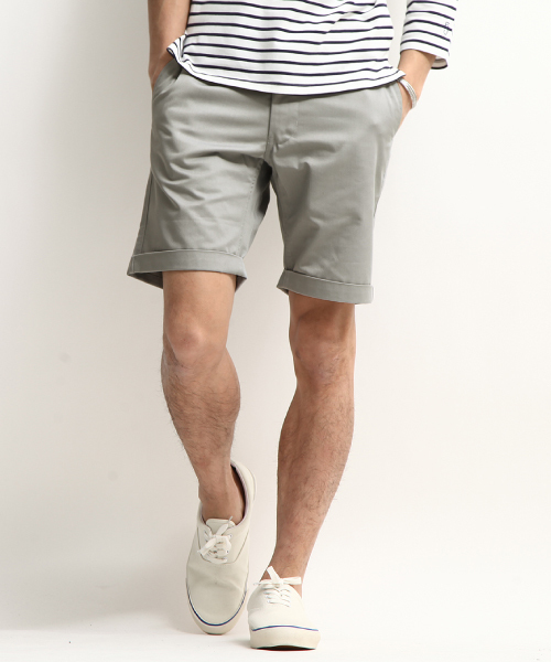 ZIP FIVE（ジップファイブ）の「【ZIP FIVE】T/Cツイルショートパンツ（チノパンツ・メンズ・サンドベージュ/ベージュ/チャコール/ネイビー/キャメル/杢グレー/ブルー/カーキ/サックスブルー/ブラック/オリーブ/グレー系その他/ホワイト系その他/ホワイト/ピンク/レッド/カモフラージュ/ブルー系その他/ターコイズブルー/グリーン/ライトグリーン/ワイン・X-SMALL/LARGE/SMALL/MEDIUM/XX-LARGE/X-LARGE）」の4枚目の写真