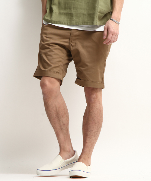 ZIP FIVE（ジップファイブ）の「【ZIP FIVE】T/Cツイルショートパンツ（チノパンツ・メンズ・サンドベージュ/ベージュ/チャコール/ネイビー/キャメル/杢グレー/ブルー/カーキ/サックスブルー/ブラック/オリーブ/グレー系その他/ホワイト系その他/ホワイト/ピンク/レッド/カモフラージュ/ブルー系その他/ターコイズブルー/グリーン/ライトグリーン/ワイン・X-SMALL/LARGE/SMALL/MEDIUM/XX-LARGE/X-LARGE）」の18枚目の写真