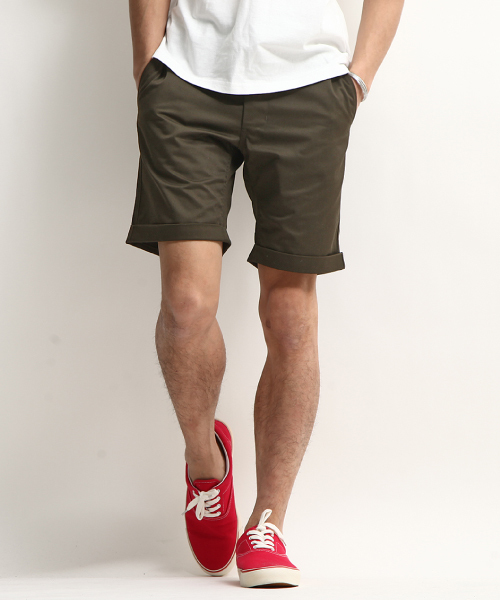 ZIP FIVE（ジップファイブ）の「【ZIP FIVE】T/Cツイルショートパンツ（チノパンツ・メンズ・サンドベージュ/ベージュ/チャコール/ネイビー/キャメル/杢グレー/ブルー/カーキ/サックスブルー/ブラック/オリーブ/グレー系その他/ホワイト系その他/ホワイト/ピンク/レッド/カモフラージュ/ブルー系その他/ターコイズブルー/グリーン/ライトグリーン/ワイン・X-SMALL/LARGE/SMALL/MEDIUM/XX-LARGE/X-LARGE）」の9枚目の写真