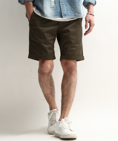 ZIP FIVE（ジップファイブ）の「【ZIP FIVE】T/Cツイルショートパンツ（チノパンツ・メンズ・サンドベージュ/ベージュ/チャコール/ネイビー/キャメル/杢グレー/ブルー/カーキ/サックスブルー/ブラック/オリーブ/グレー系その他/ホワイト系その他/ホワイト/ピンク/レッド/カモフラージュ/ブルー系その他/ターコイズブルー/グリーン/ライトグリーン/ワイン・X-SMALL/LARGE/SMALL/MEDIUM/XX-LARGE/X-LARGE）」の10枚目の写真