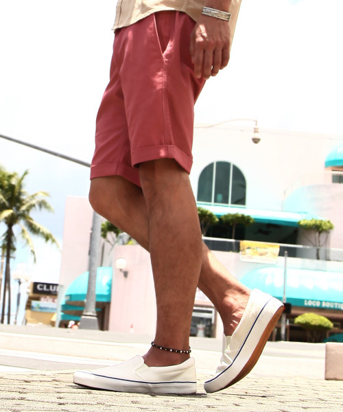 ZIP FIVE（ジップファイブ）の「【ZIP FIVE】T/Cツイルショートパンツ（チノパンツ・メンズ・サンドベージュ/ベージュ/チャコール/ネイビー/キャメル/杢グレー/ブルー/カーキ/サックスブルー/ブラック/オリーブ/グレー系その他/ホワイト系その他/ホワイト/ピンク/レッド/カモフラージュ/ブルー系その他/ターコイズブルー/グリーン/ライトグリーン/ワイン・X-SMALL/LARGE/SMALL/MEDIUM/XX-LARGE/X-LARGE）」の19枚目の写真