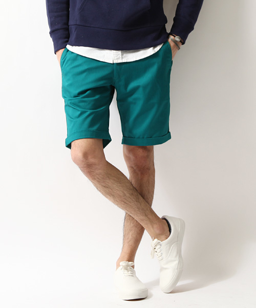 ZIP FIVE（ジップファイブ）の「【ZIP FIVE】T/Cツイルショートパンツ（チノパンツ・メンズ・サンドベージュ/ベージュ/チャコール/ネイビー/キャメル/杢グレー/ブルー/カーキ/サックスブルー/ブラック/オリーブ/グレー系その他/ホワイト系その他/ホワイト/ピンク/レッド/カモフラージュ/ブルー系その他/ターコイズブルー/グリーン/ライトグリーン/ワイン・X-SMALL/LARGE/SMALL/MEDIUM/XX-LARGE/X-LARGE）」の15枚目の写真