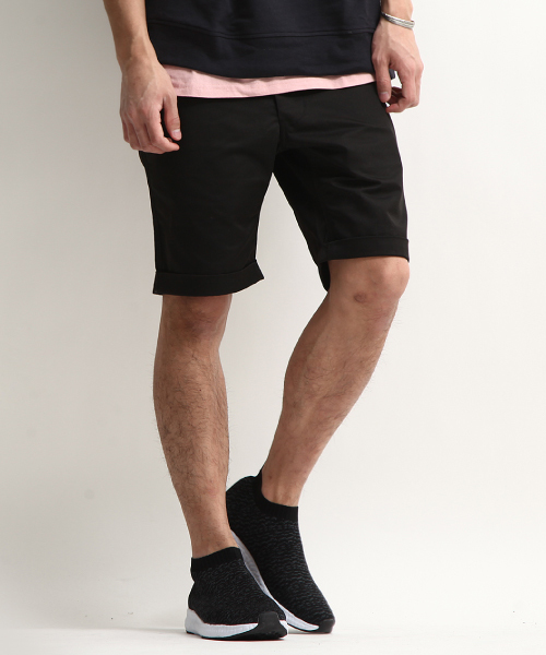 ZIP FIVE（ジップファイブ）の「【ZIP FIVE】T/Cツイルショートパンツ（チノパンツ・メンズ・サンドベージュ/ベージュ/チャコール/ネイビー/キャメル/杢グレー/ブルー/カーキ/サックスブルー/ブラック/オリーブ/グレー系その他/ホワイト系その他/ホワイト/ピンク/レッド/カモフラージュ/ブルー系その他/ターコイズブルー/グリーン/ライトグリーン/ワイン・X-SMALL/LARGE/SMALL/MEDIUM/XX-LARGE/X-LARGE）」の3枚目の写真