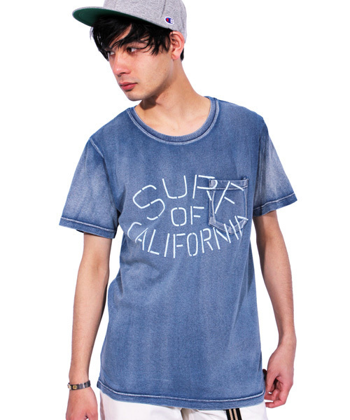 ８(eight)（エイト）の「SURF デニム 半袖Tシャツ アメカジ  （Tシャツ/カットソー・メンズ・ブルー/ホワイト/ネイビー・MEDIUM/LARGE）」の3枚目の写真