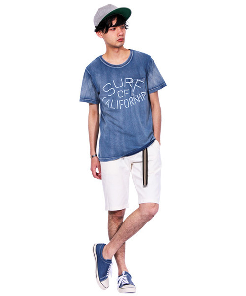 ８(eight)（エイト）の「SURF デニム 半袖Tシャツ アメカジ  （Tシャツ/カットソー・メンズ・ブルー/ホワイト/ネイビー・MEDIUM/LARGE）」の5枚目の写真