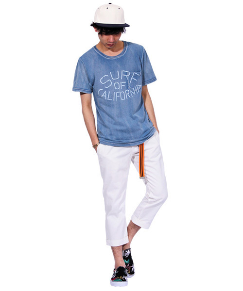 ８(eight)（エイト）の「SURF デニム 半袖Tシャツ アメカジ  （Tシャツ/カットソー・メンズ・ブルー/ホワイト/ネイビー・MEDIUM/LARGE）」の6枚目の写真
