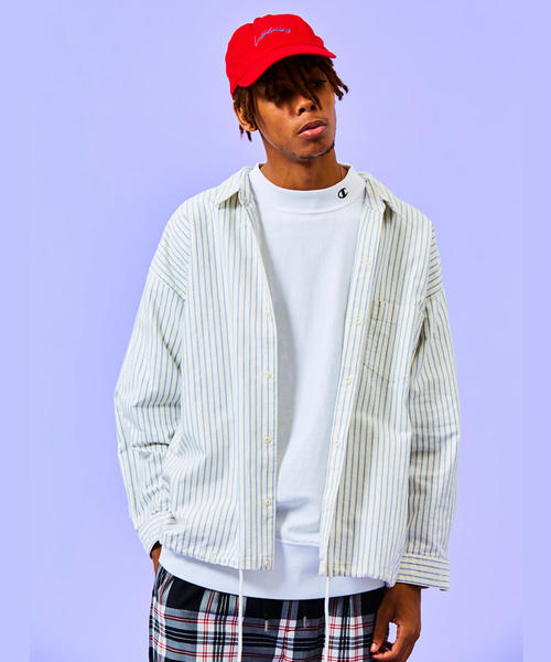MONKEY TIME（モンキータイム）の「＜monkey time＞ STRIPE SHIRT JACKET/シャツ（シャツ/ブラウス・メンズ・オフホワイト/ロイヤルブルー・SMALL/MEDIUM/X-LARGE/LARGE）」の10枚目の写真