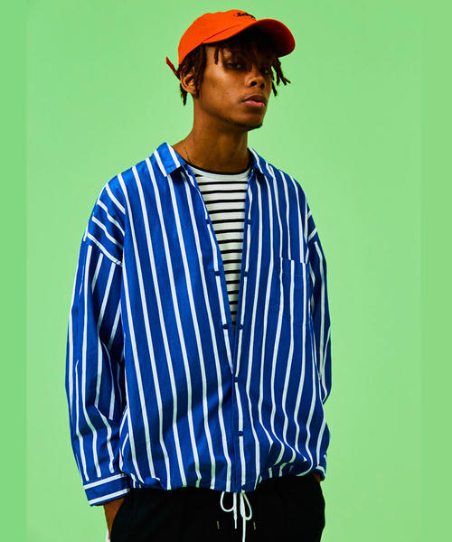 MONKEY TIME（モンキータイム）の「＜monkey time＞ STRIPE SHIRT JACKET/シャツ（シャツ/ブラウス・メンズ・オフホワイト/ロイヤルブルー・SMALL/MEDIUM/X-LARGE/LARGE）」の6枚目の写真