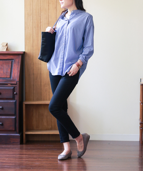 menue（メヌエ）の「ウエッジヒール ラウンドトゥ バレエシューズ（バレエシューズ・レディース・ブラック系その他/ブラック系その他2/ブラック/グレー/ブラウン系その他/ベージュ/レッド/レッド系その他/マスタード/モスグリーン/ブルー系その他/チャコールアッシュ/ワインレッド/ブラック系その他3・39/41/38/34/36/37/35/40）」の16枚目の写真