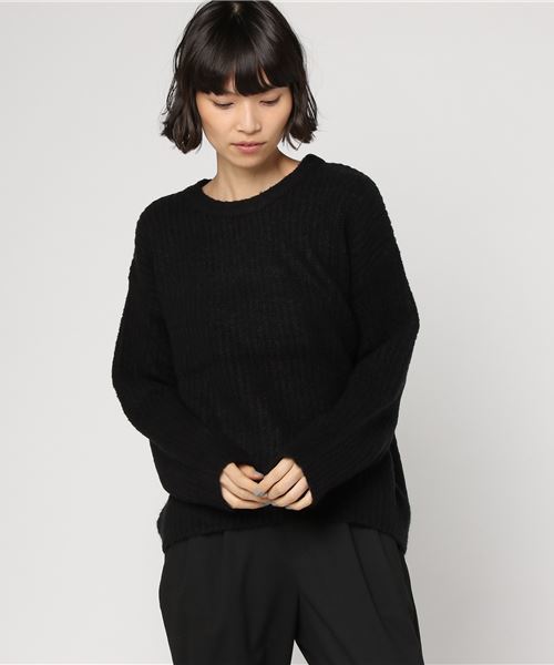 WEGO(ウィゴー)の「WEGO/ふわもちクルーネックニット(ニット/セーター・レディース・レッド/オフホワイト/パープル/ライム/ブラック/ターコイズブルー/イエロー・FREE)」の14枚目の写真