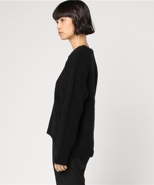 WEGO(ウィゴー)の「WEGO/ふわもちクルーネックニット(ニット/セーター・レディース・レッド/オフホワイト/パープル/ライム/ブラック/ターコイズブルー/イエロー・FREE)」の12枚目の写真