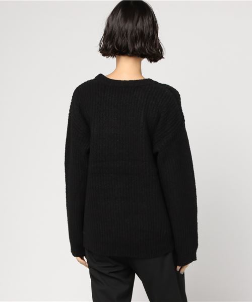 WEGO(ウィゴー)の「WEGO/ふわもちクルーネックニット(ニット/セーター・レディース・レッド/オフホワイト/パープル/ライム/ブラック/ターコイズブルー/イエロー・FREE)」の10枚目の写真