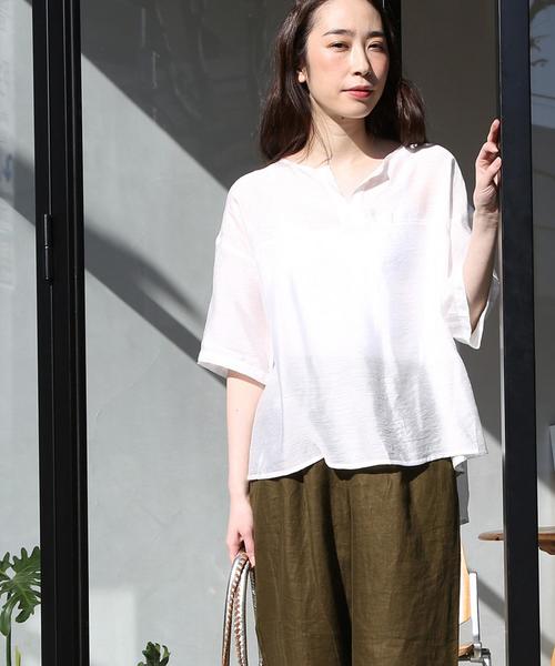 coen（コーエン）の「ヴィンテージサテンブラウス（シャツ/ブラウス・レディース・ホワイト/ネイビー/イエロー・FREE）」の2枚目の写真