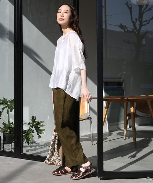 coen（コーエン）の「ヴィンテージサテンブラウス（シャツ/ブラウス・レディース・ホワイト/ネイビー/イエロー・FREE）」の9枚目の写真