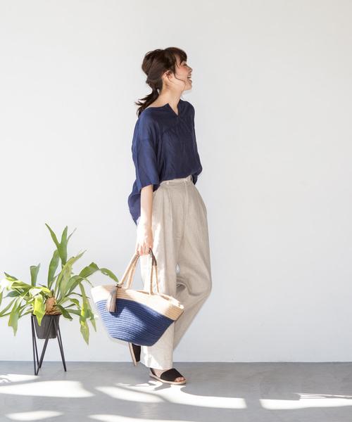 coen（コーエン）の「ヴィンテージサテンブラウス（シャツ/ブラウス・レディース・ホワイト/ネイビー/イエロー・FREE）」の7枚目の写真