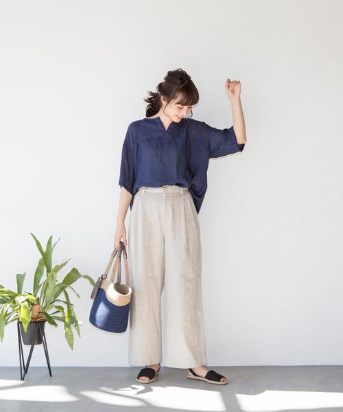 coen（コーエン）の「ヴィンテージサテンブラウス（シャツ/ブラウス・レディース・ホワイト/ネイビー/イエロー・FREE）」の10枚目の写真