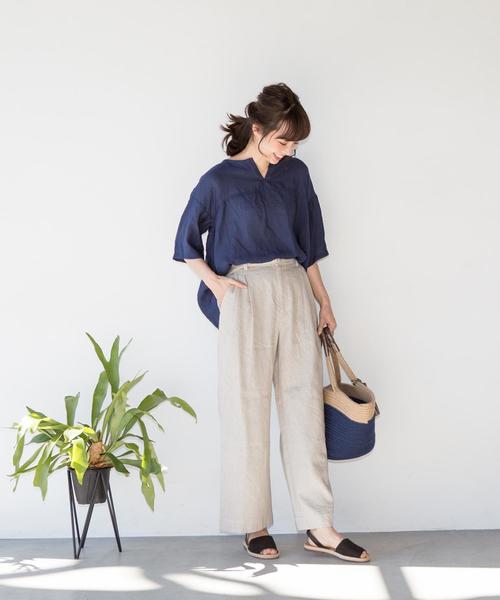 coen（コーエン）の「ヴィンテージサテンブラウス（シャツ/ブラウス・レディース・ホワイト/ネイビー/イエロー・FREE）」の6枚目の写真