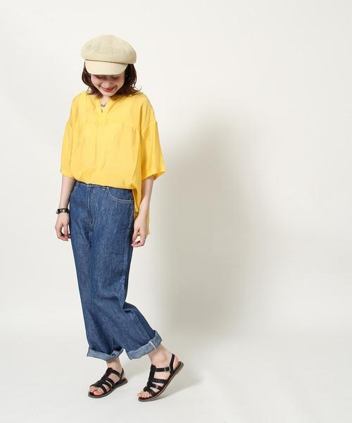 coen（コーエン）の「ヴィンテージサテンブラウス（シャツ/ブラウス・レディース・ホワイト/ネイビー/イエロー・FREE）」の11枚目の写真