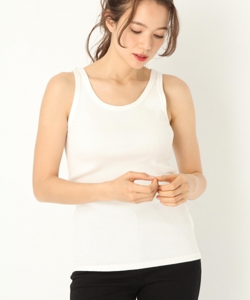 niko and...（ニコアンド）の「オリジナルテレコタンクトップ（タンクトップ・レディース・グレー/オフホワイト/ブラック/アイボリー/ラベンダー・SMALL/MEDIUM/LARGE）」の2枚目の写真