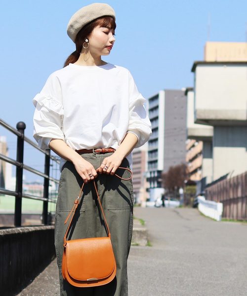 reca(レカ)の「【zozotown限定】切りっぱなしフリル袖が大人可愛い◇袖ボリュームスウェットカットソー【2018 S/S 】(Tシャツ/カットソー・レディース・ホワイト/ネイビー/ピンク・FREE)」の9枚目の写真