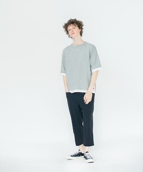 rehacer(レアセル)の「rehacer : Fake Layered Wide CS / フェイクレイヤード ワイド カットソー(Tシャツ/カットソー・メンズ・ブラック/グレー/グリーン・LARGE/MEDIUM/SMALL)」の13枚目の写真