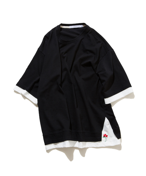 rehacer(レアセル)の「rehacer : Fake Layered Wide CS / フェイクレイヤード ワイド カットソー(Tシャツ/カットソー・メンズ・ブラック/グレー/グリーン・LARGE/MEDIUM/SMALL)」の8枚目の写真