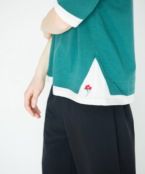 rehacer(レアセル)の「rehacer : Fake Layered Wide CS / フェイクレイヤード ワイド カットソー(Tシャツ/カットソー・メンズ・ブラック/グレー/グリーン・LARGE/MEDIUM/SMALL)」の5枚目の写真