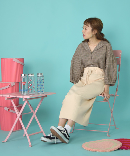 w closet(ダブルクローゼット)の「レースアップスカート_(スカート・レディース・グレー/アイボリー/スミクロ/ライトグレー/ブラウン/ダークグレー・FREE)」の18枚目の写真