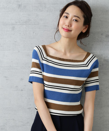 NATURAL BEAUTY BASIC | マルチボーダーニット(ニット/セーター)