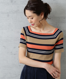 NATURAL BEAUTY BASIC | マルチボーダーニット(ニット/セーター)