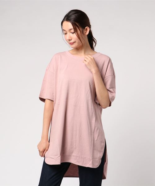 LIPSTAR(リップスター)の「袖星刺繍スリットチュニック(Tシャツ/カットソー・レディース・ブラック/オフホワイト/ピンク/グリーン系その他2・M)」の10枚目の写真