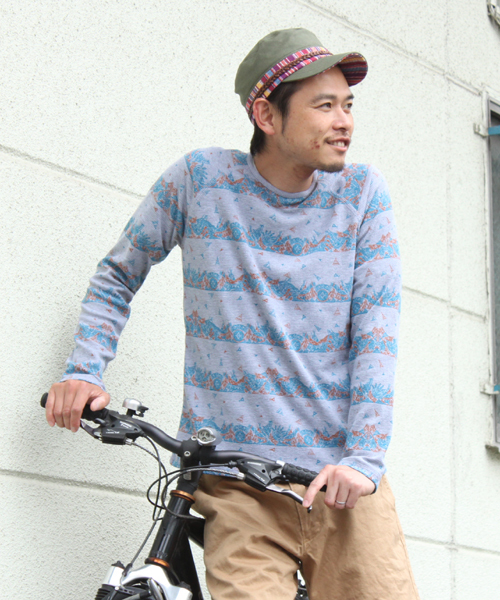 チチカカ(チチカカ)の「ティピワッフルTシャツ(Tシャツ/カットソー・メンズ・ブルー/グレー・FREE)」の1枚目の写真