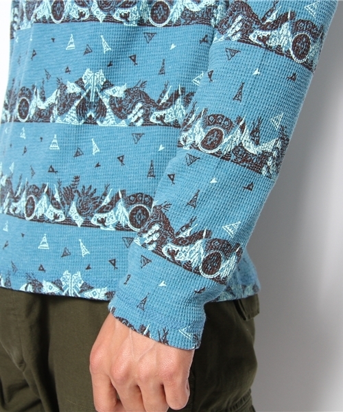 チチカカ(チチカカ)の「ティピワッフルTシャツ(Tシャツ/カットソー・メンズ・ブルー/グレー・FREE)」の7枚目の写真