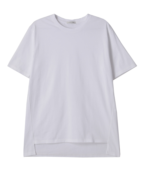 CLANE(クラネ)の「アンイーブンTシャツ(Tシャツ/カットソー・メンズ・ホワイト/ブラック/ベージュ/レッド・1/2)」の2枚目の写真
