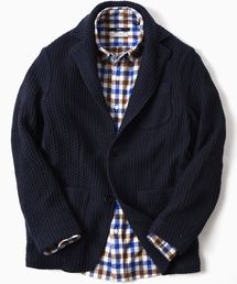 SHIPS | SC: TEXBRID(R) ハニカム/ジャガード ローゲージ 2ボタン ジャケット(テーラードジャケット)