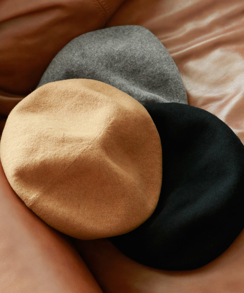 Luz Llena（ラズレナ）の「[ウール混]フェルトベレー帽（ハンチング/ベレー帽・レディース・ブラック/グレー/キャメル・ﾌﾘ-）」の5枚目の写真